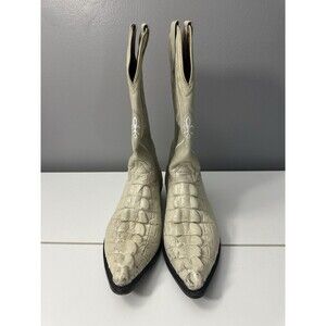 Rodeo Max Men's 11.5 Handmade White Crocodile Alligator Western Cowboy Boots